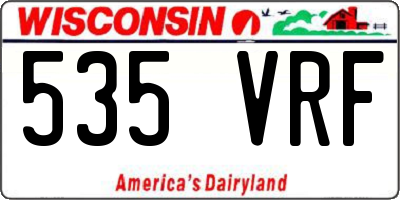 WI license plate 535VRF