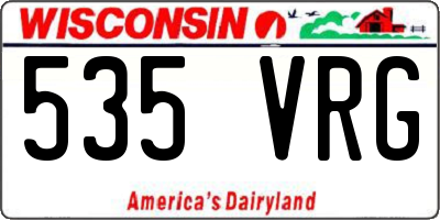 WI license plate 535VRG