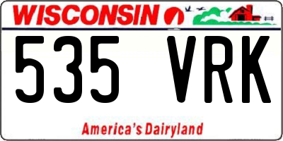 WI license plate 535VRK