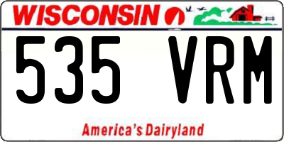 WI license plate 535VRM