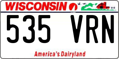 WI license plate 535VRN