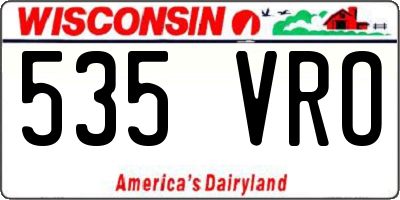 WI license plate 535VRO