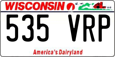 WI license plate 535VRP