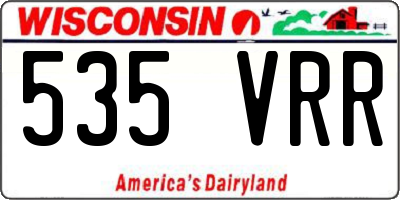 WI license plate 535VRR