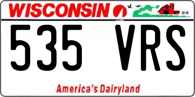 WI license plate 535VRS