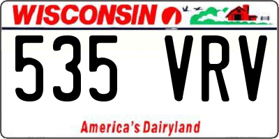 WI license plate 535VRV