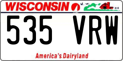 WI license plate 535VRW