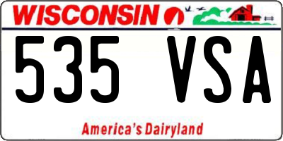 WI license plate 535VSA