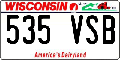 WI license plate 535VSB