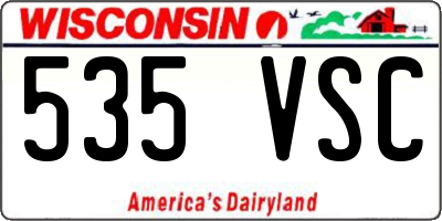 WI license plate 535VSC