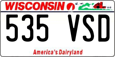 WI license plate 535VSD