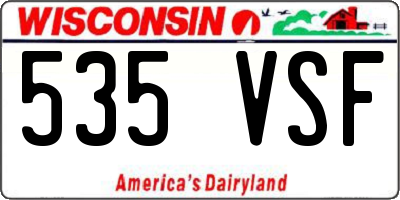 WI license plate 535VSF