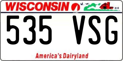 WI license plate 535VSG