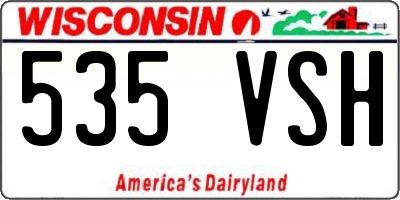 WI license plate 535VSH