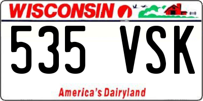 WI license plate 535VSK