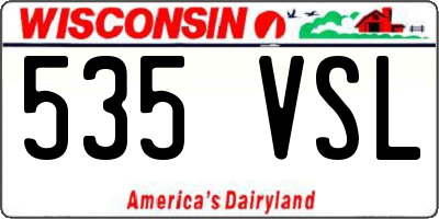 WI license plate 535VSL