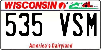 WI license plate 535VSM