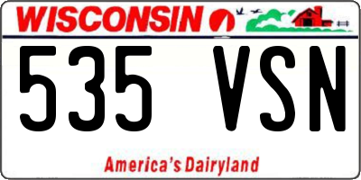 WI license plate 535VSN