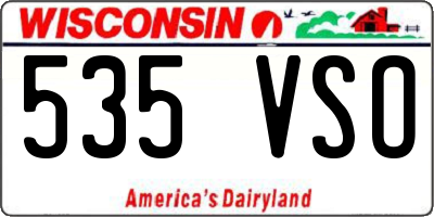 WI license plate 535VSO