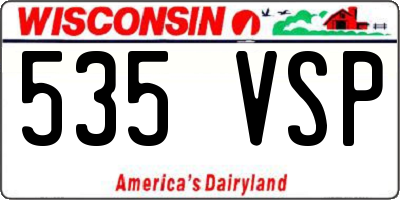 WI license plate 535VSP