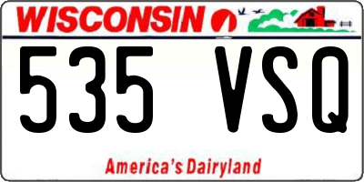 WI license plate 535VSQ