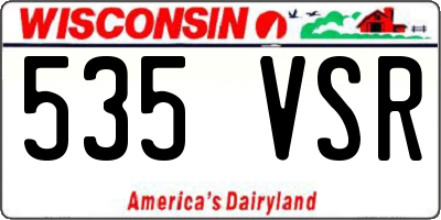 WI license plate 535VSR