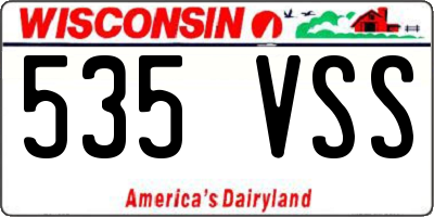 WI license plate 535VSS