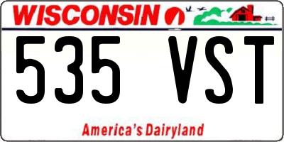 WI license plate 535VST