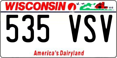 WI license plate 535VSV