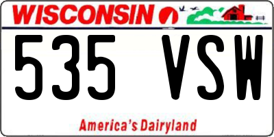 WI license plate 535VSW