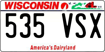 WI license plate 535VSX