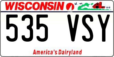 WI license plate 535VSY