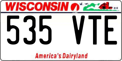 WI license plate 535VTE