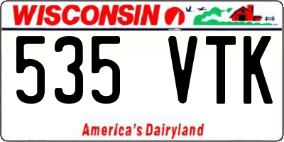 WI license plate 535VTK