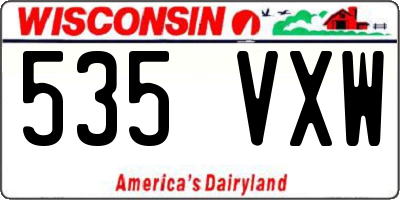 WI license plate 535VXW