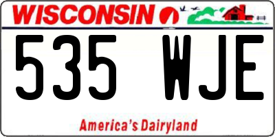 WI license plate 535WJE