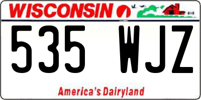 WI license plate 535WJZ
