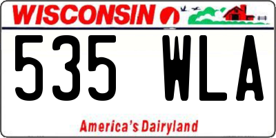 WI license plate 535WLA