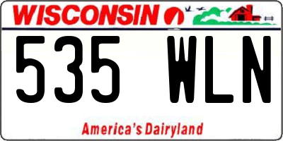 WI license plate 535WLN