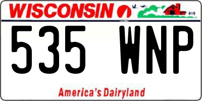 WI license plate 535WNP