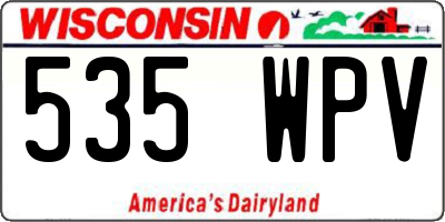 WI license plate 535WPV