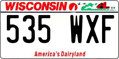WI license plate 535WXF