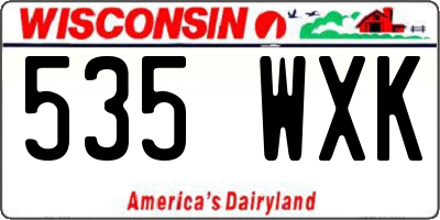 WI license plate 535WXK