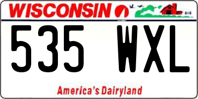 WI license plate 535WXL