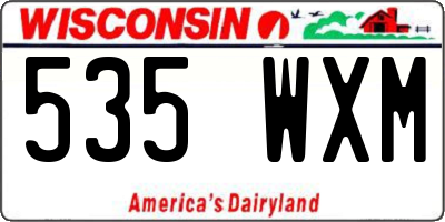 WI license plate 535WXM