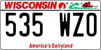 WI license plate 535WZO