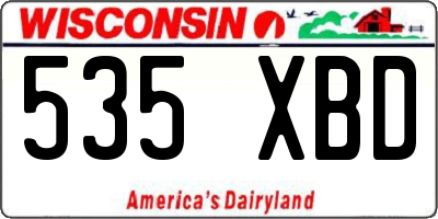 WI license plate 535XBD