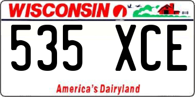 WI license plate 535XCE