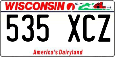 WI license plate 535XCZ