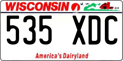 WI license plate 535XDC